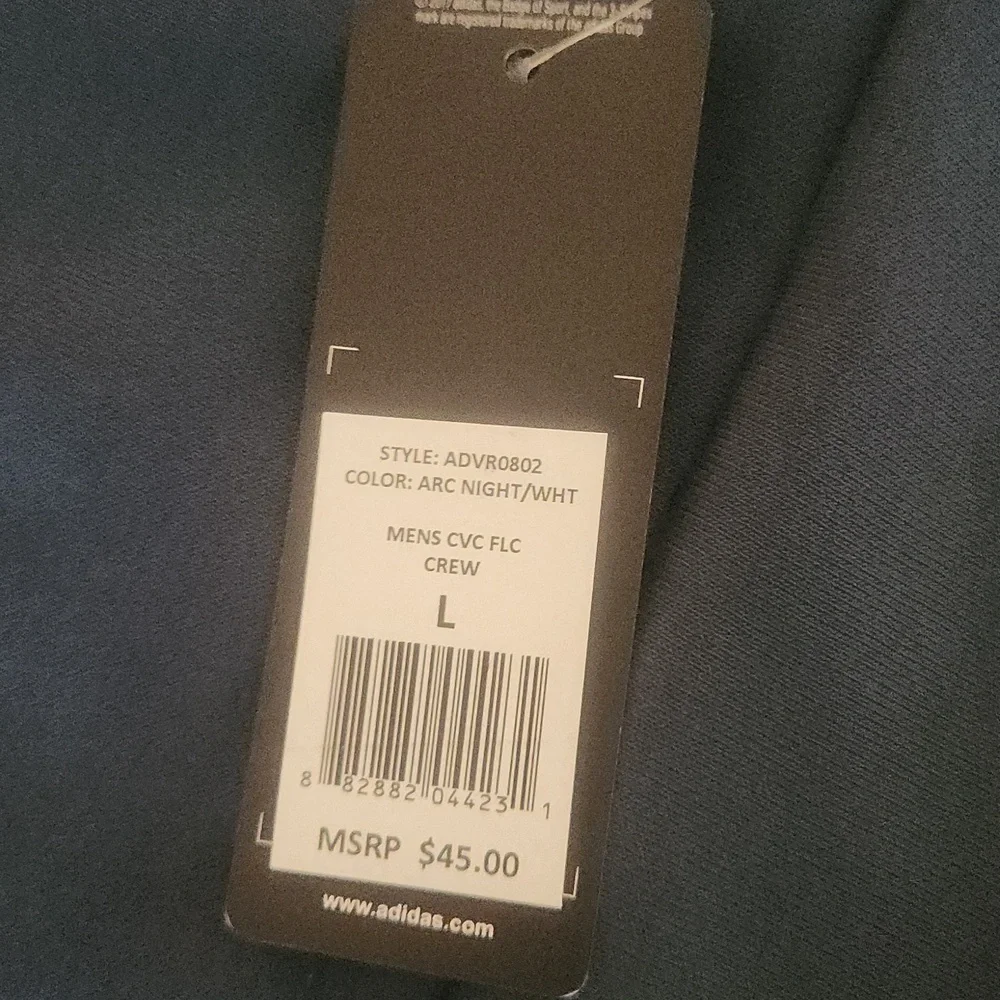 NWT Blue Adidas Sweater - Picture 2 of 4